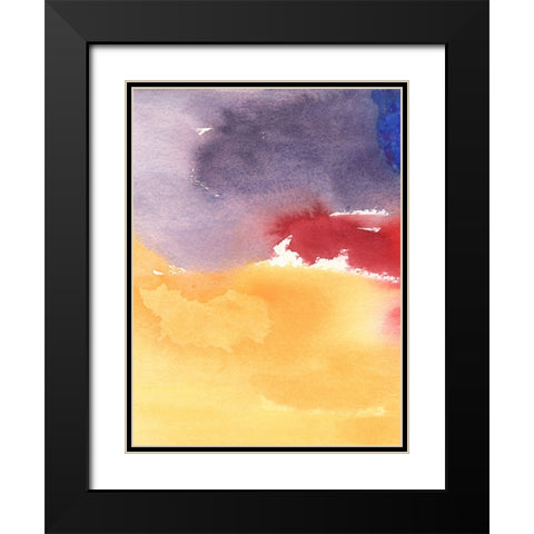 Golden Sunset II Black Modern Wood Framed Art Print with Double Matting by Combs, Joyce