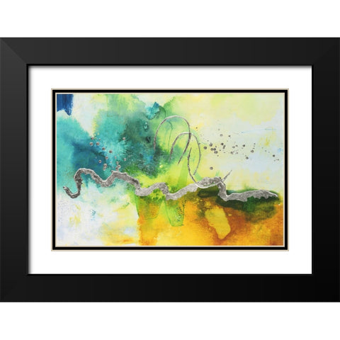 Embellished Tropical Cocktail II Black Modern Wood Framed Art Print with Double Matting by Combs, Joyce