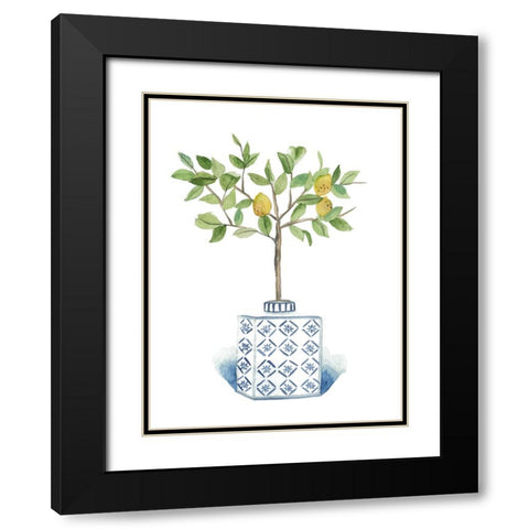 Growing Lemon II Black Modern Wood Framed Art Print with Double Matting by Wang, Melissa