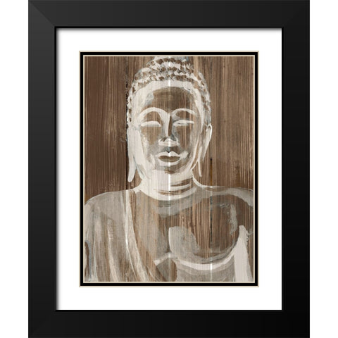 Buddha on Wood III Black Modern Wood Framed Art Print with Double Matting by Warren, Annie