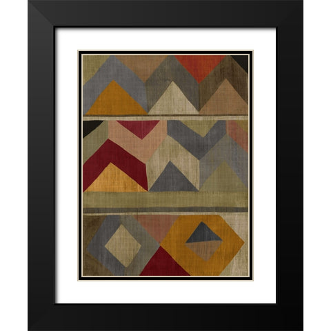 Multicolored Tapestry II Black Modern Wood Framed Art Print with Double Matting by Zarris, Chariklia