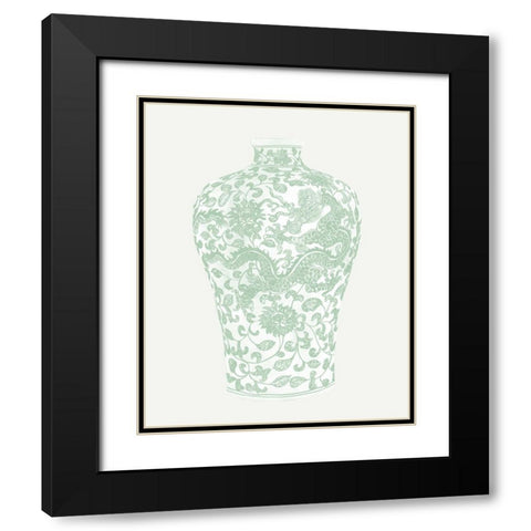 Mint Vases III Black Modern Wood Framed Art Print with Double Matting by Wang, Melissa