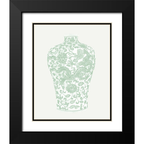 Mint Vases III Black Modern Wood Framed Art Print with Double Matting by Wang, Melissa
