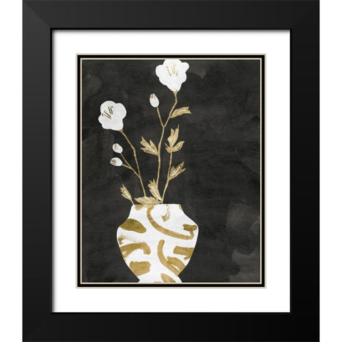 Golden Vase I Black Modern Wood Framed Art Print with Double Matting by Wang, Melissa