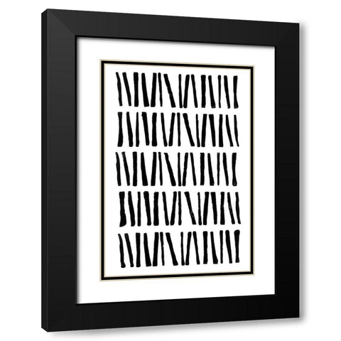 Inky Trace Black Modern Wood Framed Art Print with Double Matting by Haase, Andrea