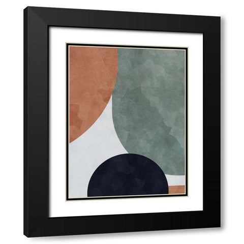 Abstract of Shapes I Black Modern Wood Framed Art Print with Double Matting by Aldridge, Ashley