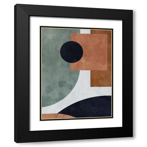 Abstract of Shapes II Black Modern Wood Framed Art Print with Double Matting by Aldridge, Ashley