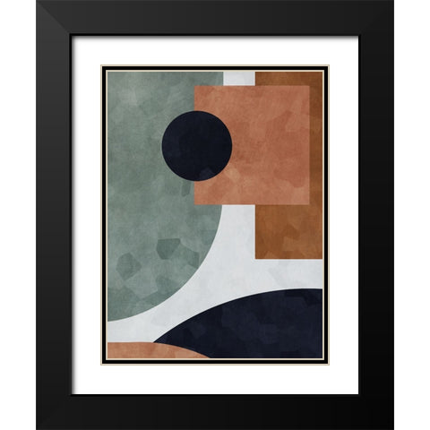 Abstract of Shapes II Black Modern Wood Framed Art Print with Double Matting by Aldridge, Ashley