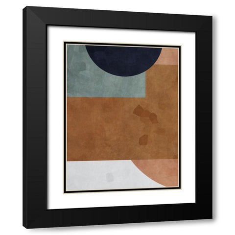 Abstract of Shapes III Black Modern Wood Framed Art Print with Double Matting by Aldridge, Ashley