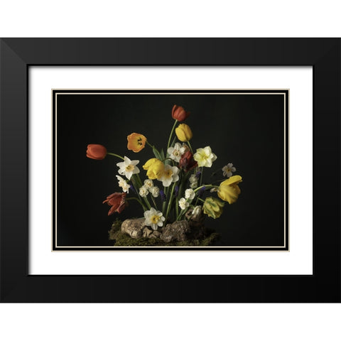 Spring Fling Blooms III Black Modern Wood Framed Art Print with Double Matting by McLean, Leah
