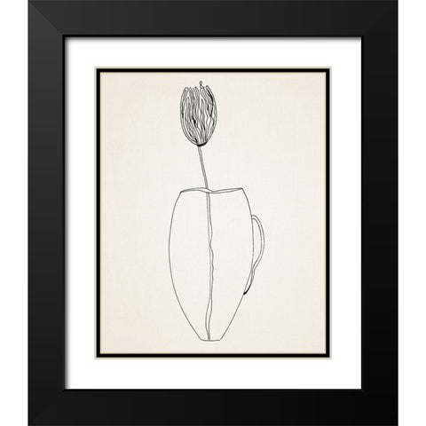 Fine Line III Black Modern Wood Framed Art Print with Double Matting by Smith, Karen