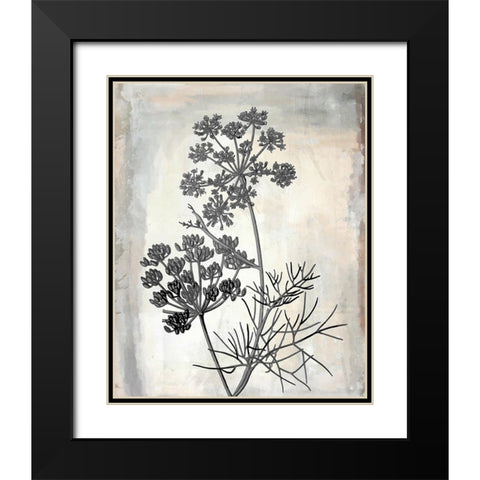 Floral Frame II Black Modern Wood Framed Art Print with Double Matting by Smith, Karen
