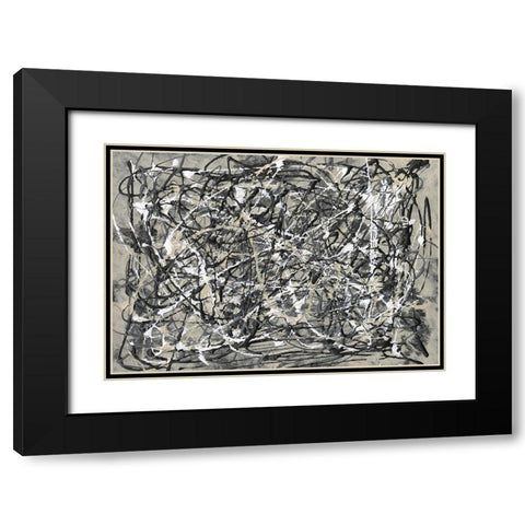 Pollack Homage I Black Modern Wood Framed Art Print with Double Matting by Willett, Michael