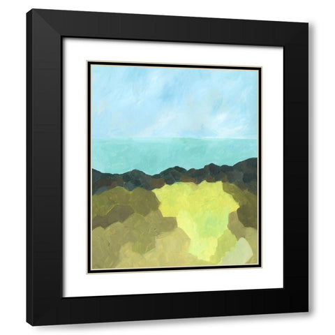 Jade Sea I Black Modern Wood Framed Art Print with Double Matting by Moore, Regina
