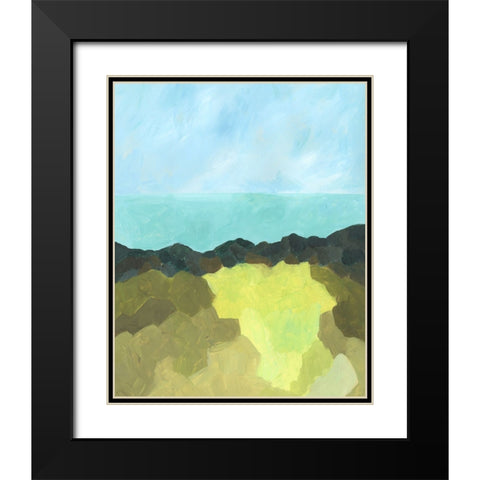Jade Sea I Black Modern Wood Framed Art Print with Double Matting by Moore, Regina