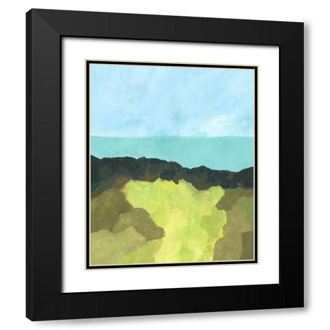 Jade Sea II Black Modern Wood Framed Art Print with Double Matting by Moore, Regina