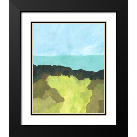 Jade Sea II Black Modern Wood Framed Art Print with Double Matting by Moore, Regina