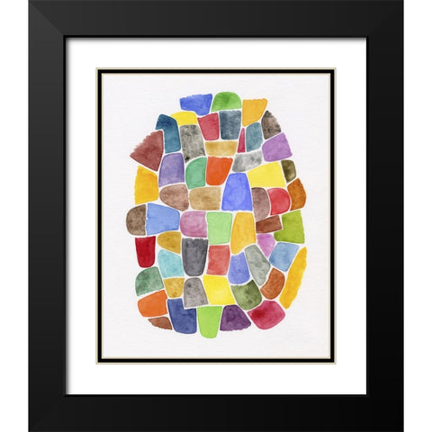 Cluster II Black Modern Wood Framed Art Print with Double Matting by Galapon, Nikki