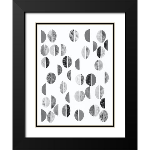 Semicircles I Black Modern Wood Framed Art Print with Double Matting by Galapon, Nikki