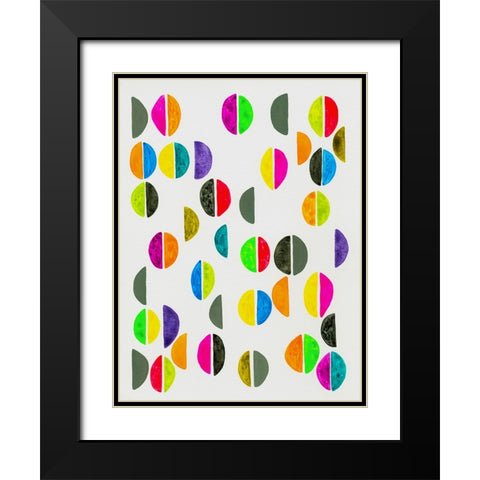 Semicircles II Black Modern Wood Framed Art Print with Double Matting by Galapon, Nikki