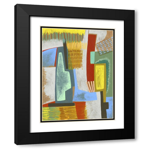 Colorful Composition Black Modern Wood Framed Art Print with Double Matting by Galapon, Nikki