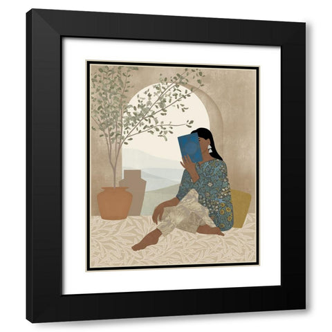 Reading Nook II Black Modern Wood Framed Art Print with Double Matting by Barnes, Victoria