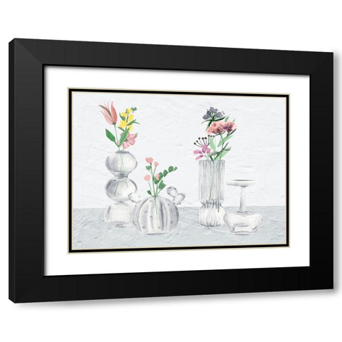 Wildflower And Vases II Black Modern Wood Framed Art Print with Double Matting by Wang, Melissa