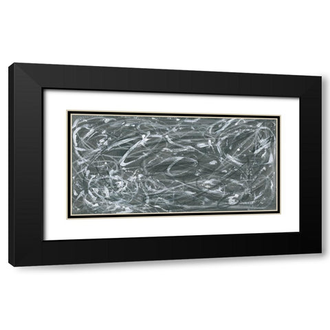 Static Scramble II Black Modern Wood Framed Art Print with Double Matting by Vess, June Erica