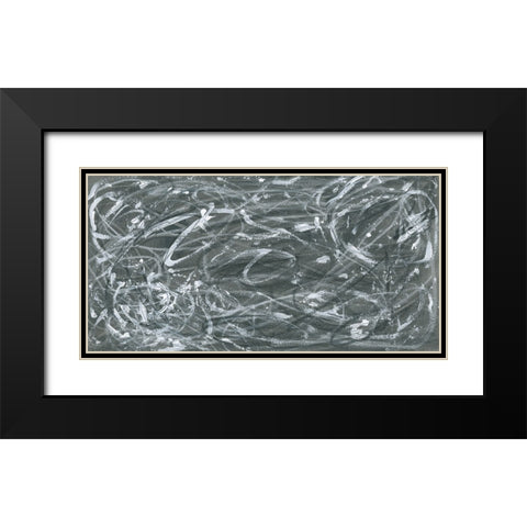 Static Scramble II Black Modern Wood Framed Art Print with Double Matting by Vess, June Erica