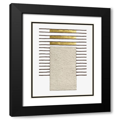 Monolithic Gold I Black Modern Wood Framed Art Print with Double Matting by Saunders, Alonzo