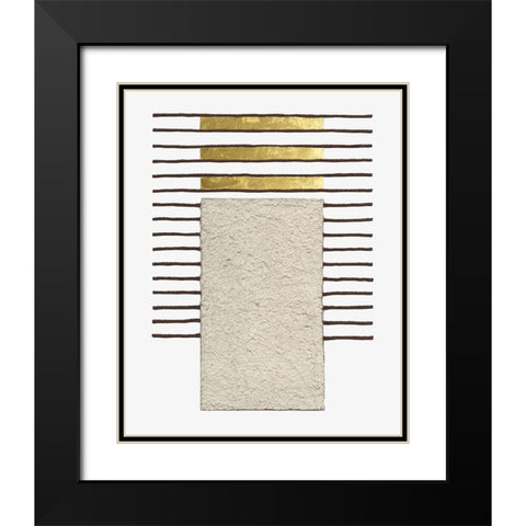 Monolithic Gold I Black Modern Wood Framed Art Print with Double Matting by Saunders, Alonzo