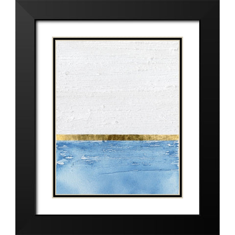 Embellished Gold Horizon I Black Modern Wood Framed Art Print with Double Matting by Saunders, Alonzo
