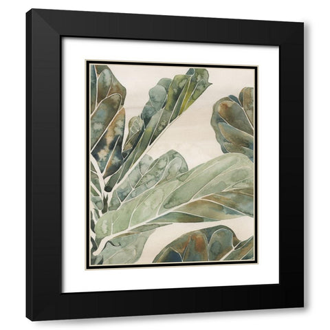 Fiddle Leaf Fig II Black Modern Wood Framed Art Print with Double Matting by Popp, Grace