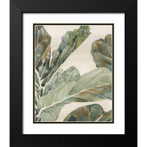 Fiddle Leaf Fig II Black Modern Wood Framed Art Print with Double Matting by Popp, Grace