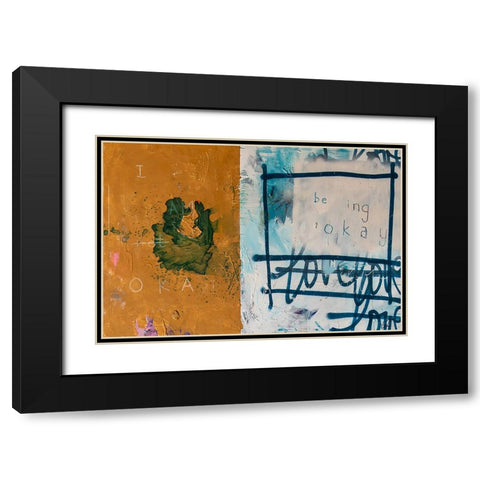 Being Ok I Black Modern Wood Framed Art Print with Double Matting by Youngstrom, Kent