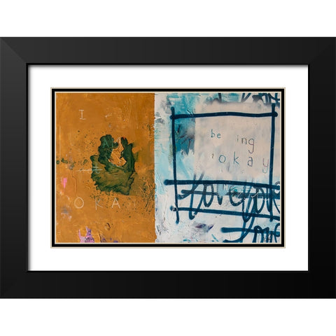 Being Ok I Black Modern Wood Framed Art Print with Double Matting by Youngstrom, Kent