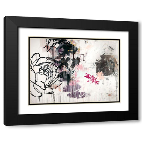 Flowertine I Black Modern Wood Framed Art Print with Double Matting by Youngstrom, Kent