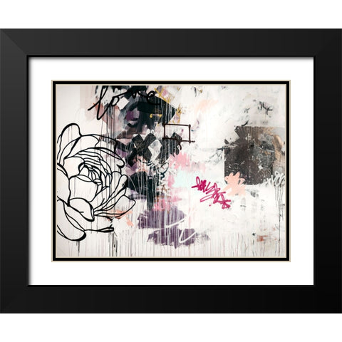 Flowertine I Black Modern Wood Framed Art Print with Double Matting by Youngstrom, Kent