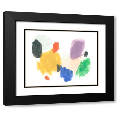Primary Inkblot I Black Modern Wood Framed Art Print with Double Matting by Vess, June Erica