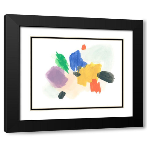 Primary Inkblot II Black Modern Wood Framed Art Print with Double Matting by Vess, June Erica