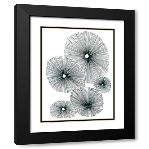 Bloom Spiral II Black Modern Wood Framed Art Print with Double Matting by Vess, June Erica