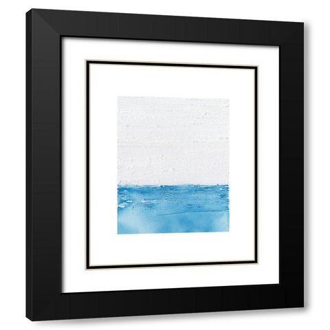 Horizon Blue I Black Modern Wood Framed Art Print with Double Matting by Saunders, Alonzo
