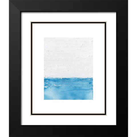 Horizon Blue I Black Modern Wood Framed Art Print with Double Matting by Saunders, Alonzo