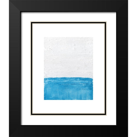 Horizon Blue II Black Modern Wood Framed Art Print with Double Matting by Saunders, Alonzo