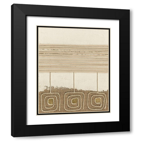 Golden Tribal Sign I Black Modern Wood Framed Art Print with Double Matting by Saunders, Alonzo