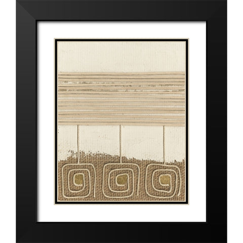 Golden Tribal Sign I Black Modern Wood Framed Art Print with Double Matting by Saunders, Alonzo