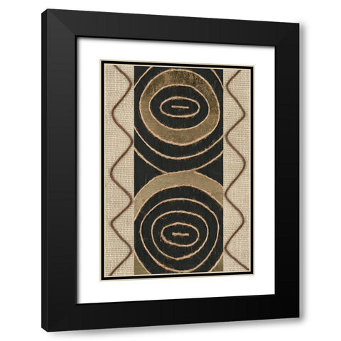 Tribal Linkage II Black Modern Wood Framed Art Print with Double Matting by Saunders, Alonzo