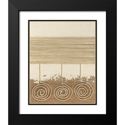 Tribal Sign I Black Modern Wood Framed Art Print with Double Matting by Saunders, Alonzo