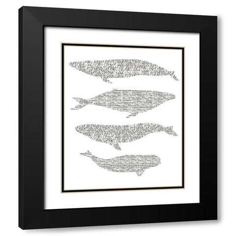Dashed Whale Chart II Black Modern Wood Framed Art Print with Double Matting by Vision Studio