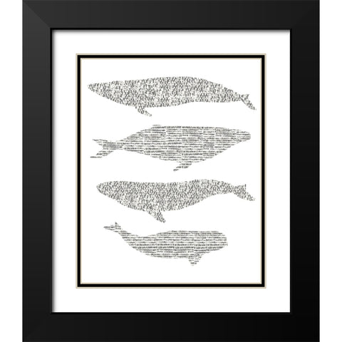 Dashed Whale Chart II Black Modern Wood Framed Art Print with Double Matting by Vision Studio